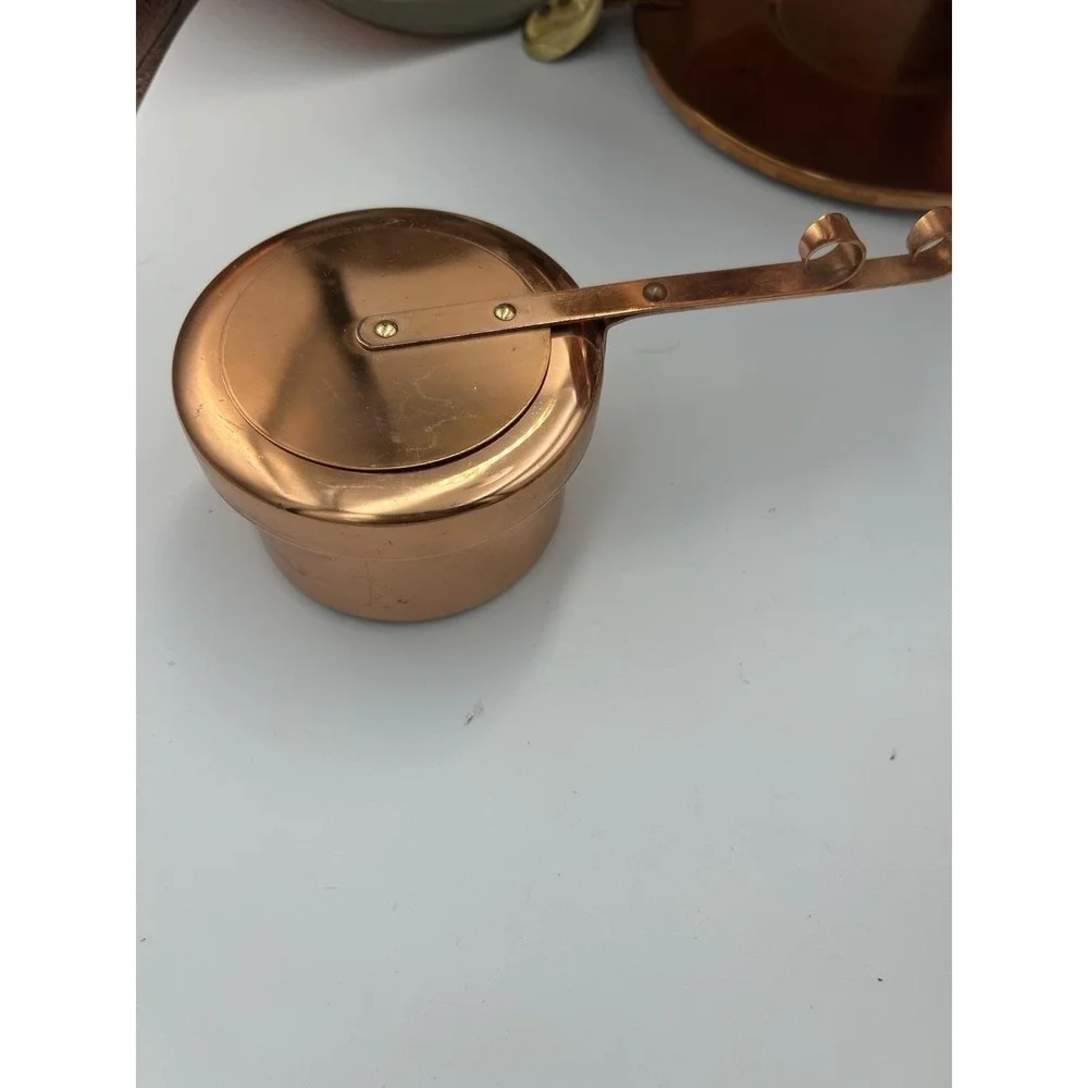 VTG Copper & Brass Patina Classic Chafing Dish Double Pan Food Warmer Stand